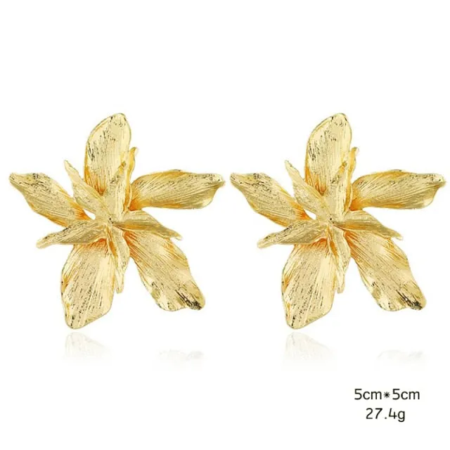 2021 New Big Earrings For Women Girls Gold Vintage Geometric Statement Metal Art Drop Earrings Charm Hoop Round Dangle Modern