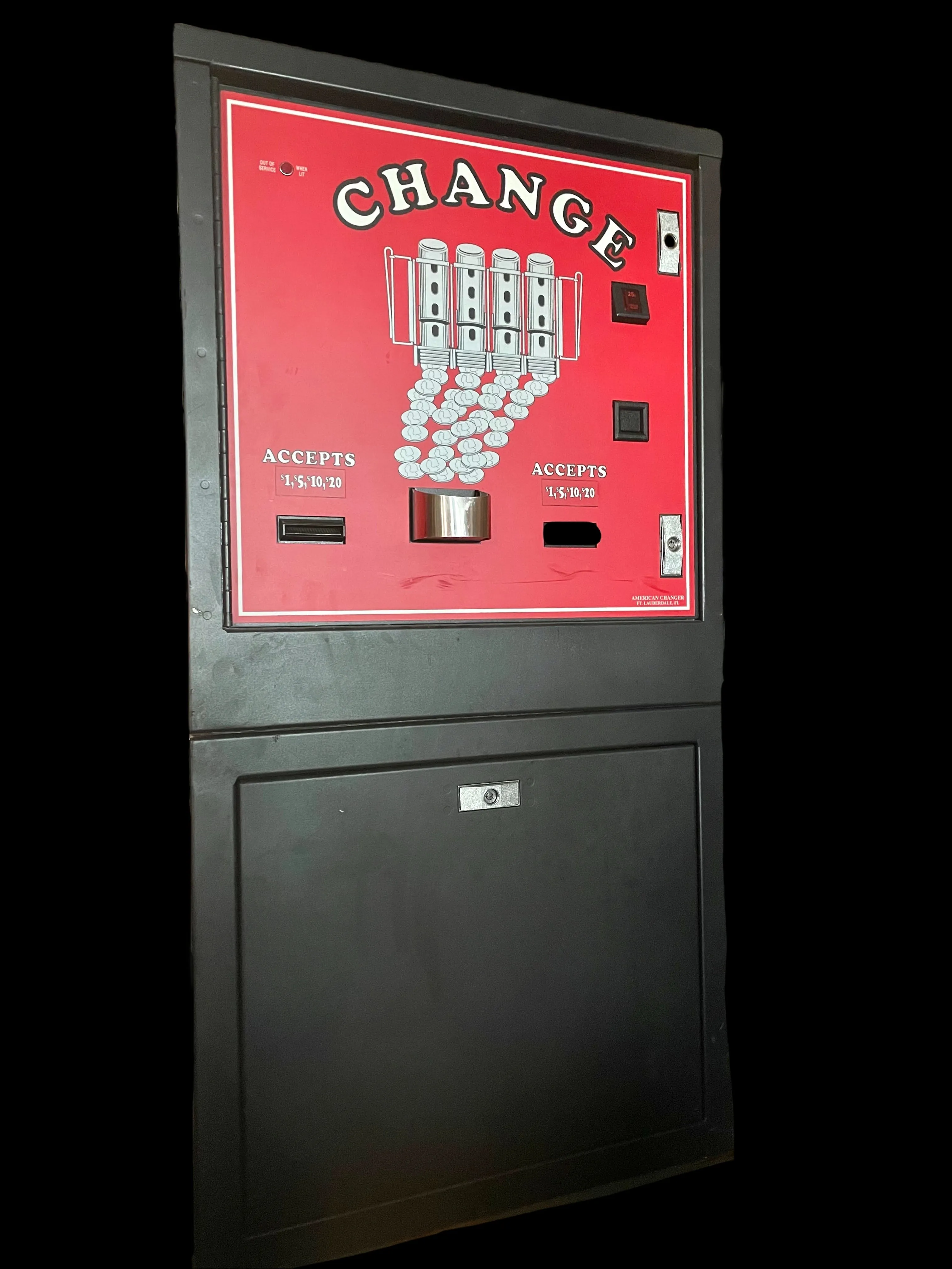 American Red Black & White High Capacity Bill Changer $1-$20 Machine