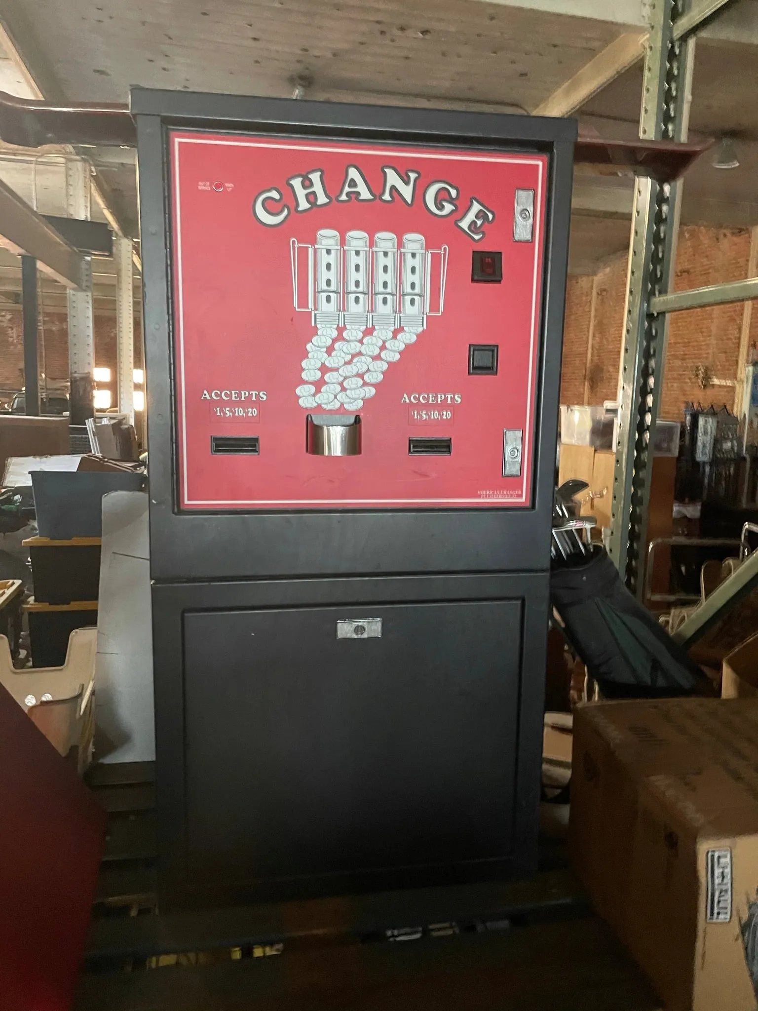 American Red Black & White High Capacity Bill Changer $1-$20 Machine