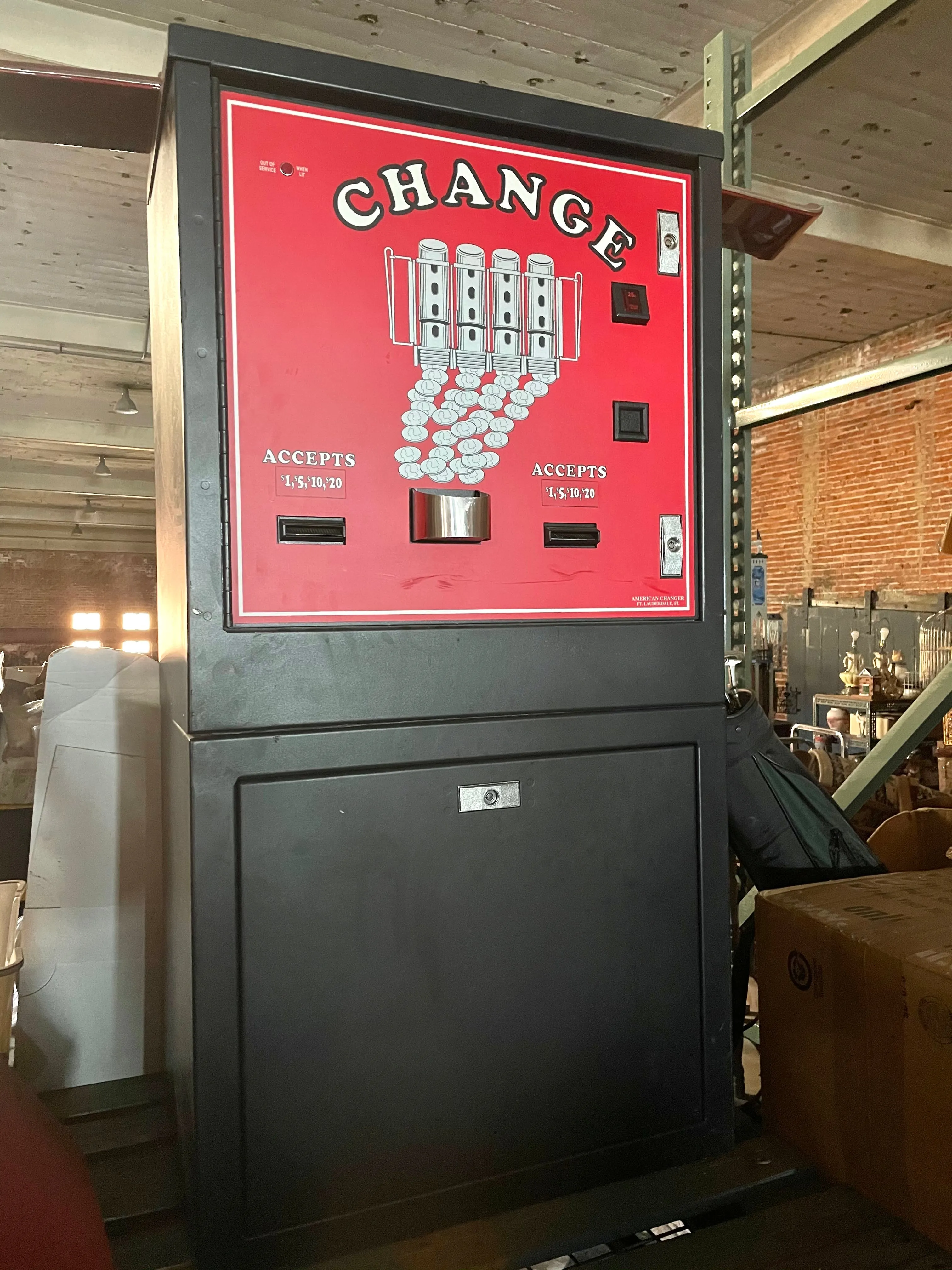 American Red Black & White High Capacity Bill Changer $1-$20 Machine