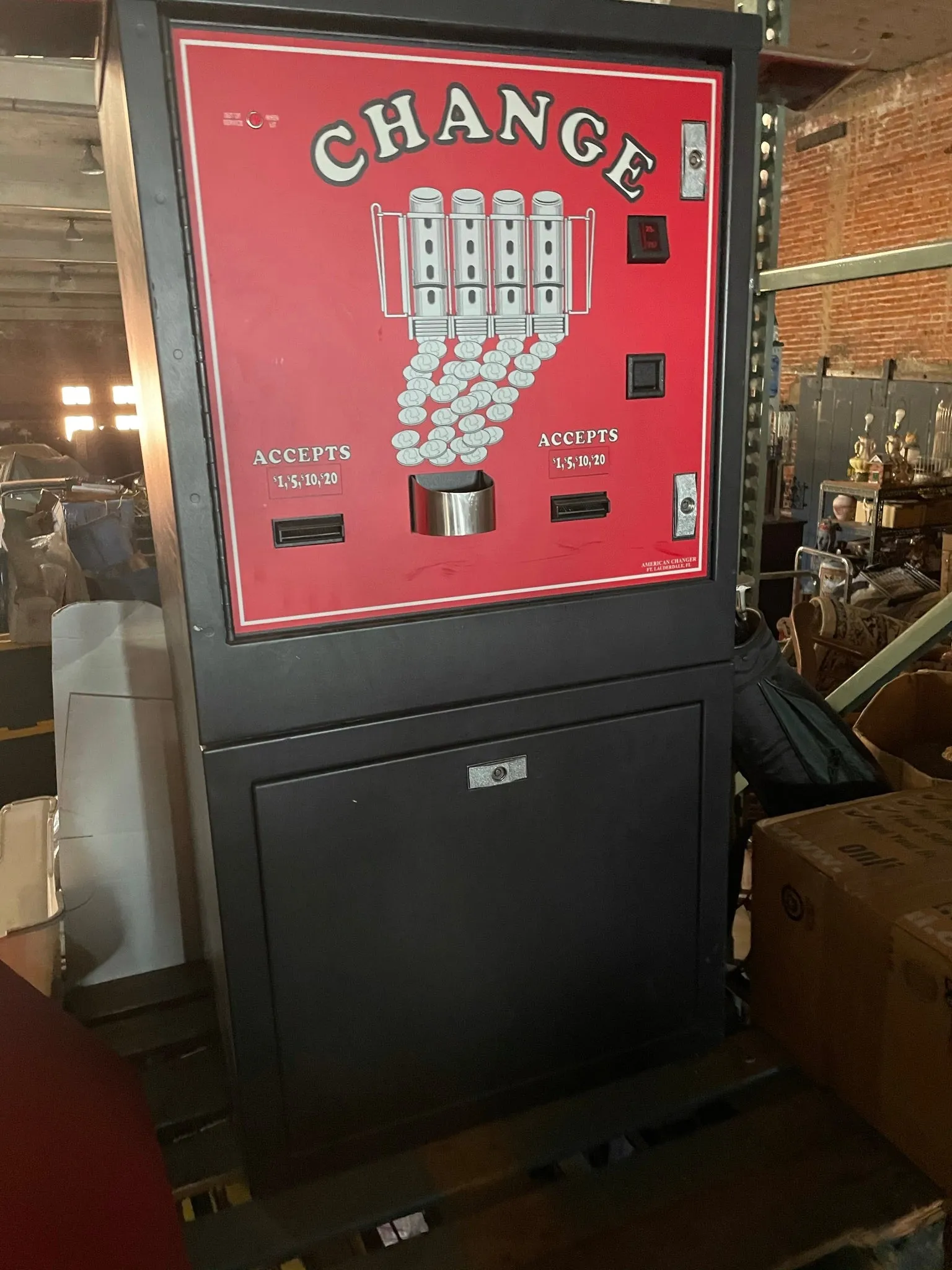 American Red Black & White High Capacity Bill Changer $1-$20 Machine