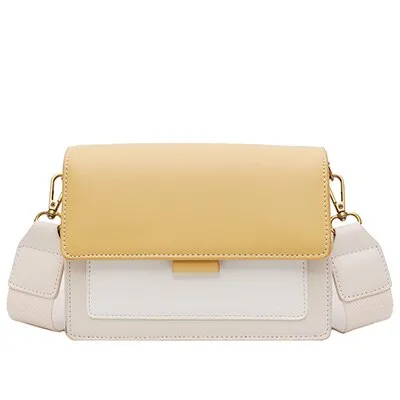 Back To College Deanwangkt Contrast Color Leather Crossbody Bags For Women Travel Handbag Simple Shoulder Simple Bag Ladies Cross Body Bag