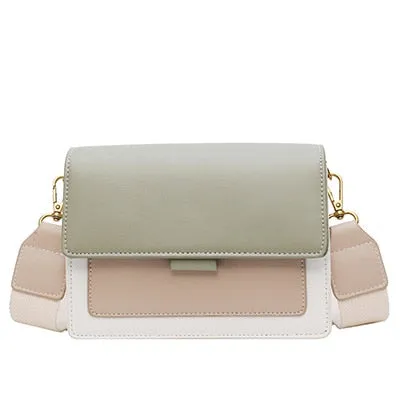 Back To College Deanwangkt Contrast Color Leather Crossbody Bags For Women Travel Handbag Simple Shoulder Simple Bag Ladies Cross Body Bag