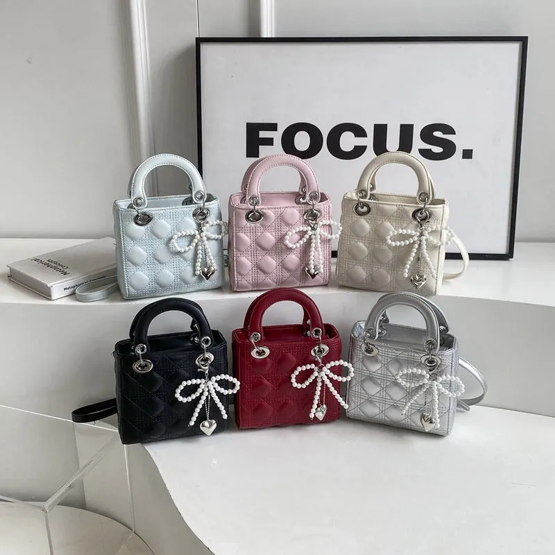 Beibei Shangpin  New High-Grade Bag Sheepskin Pattern Rhombus Diana Bag Portable Shoulder Crossbody Female Bags