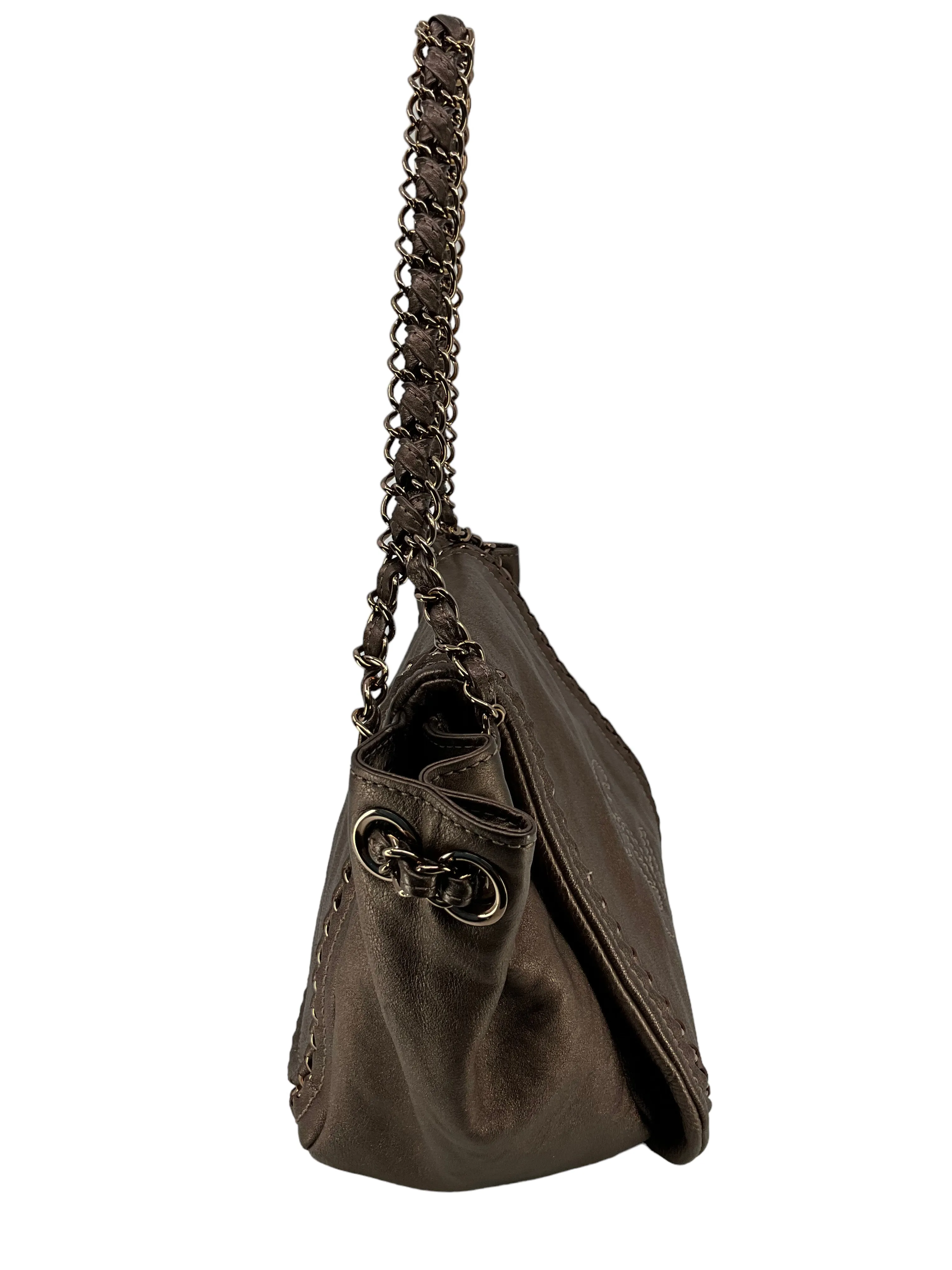 CL Metallic Bronze Leather Luxe Ligne Accordion Flap Bag