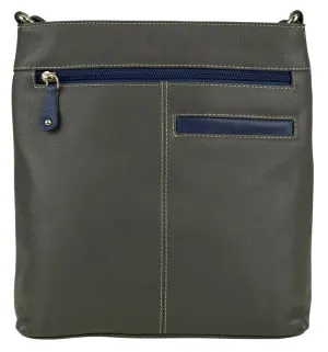 Franco Bonini - 1300 Large Front tab multi pocket side bag- Blue Multi