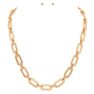 Gold Metal Chain Link Necklace