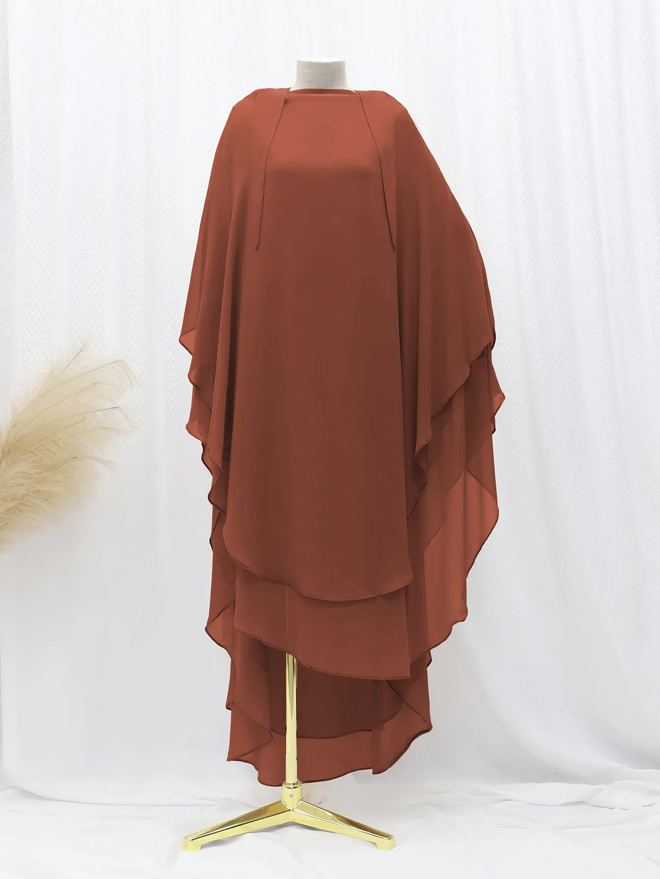 LN1027  Amazon solid color double-layer chiffon large swing headscarf solid color large headscarf