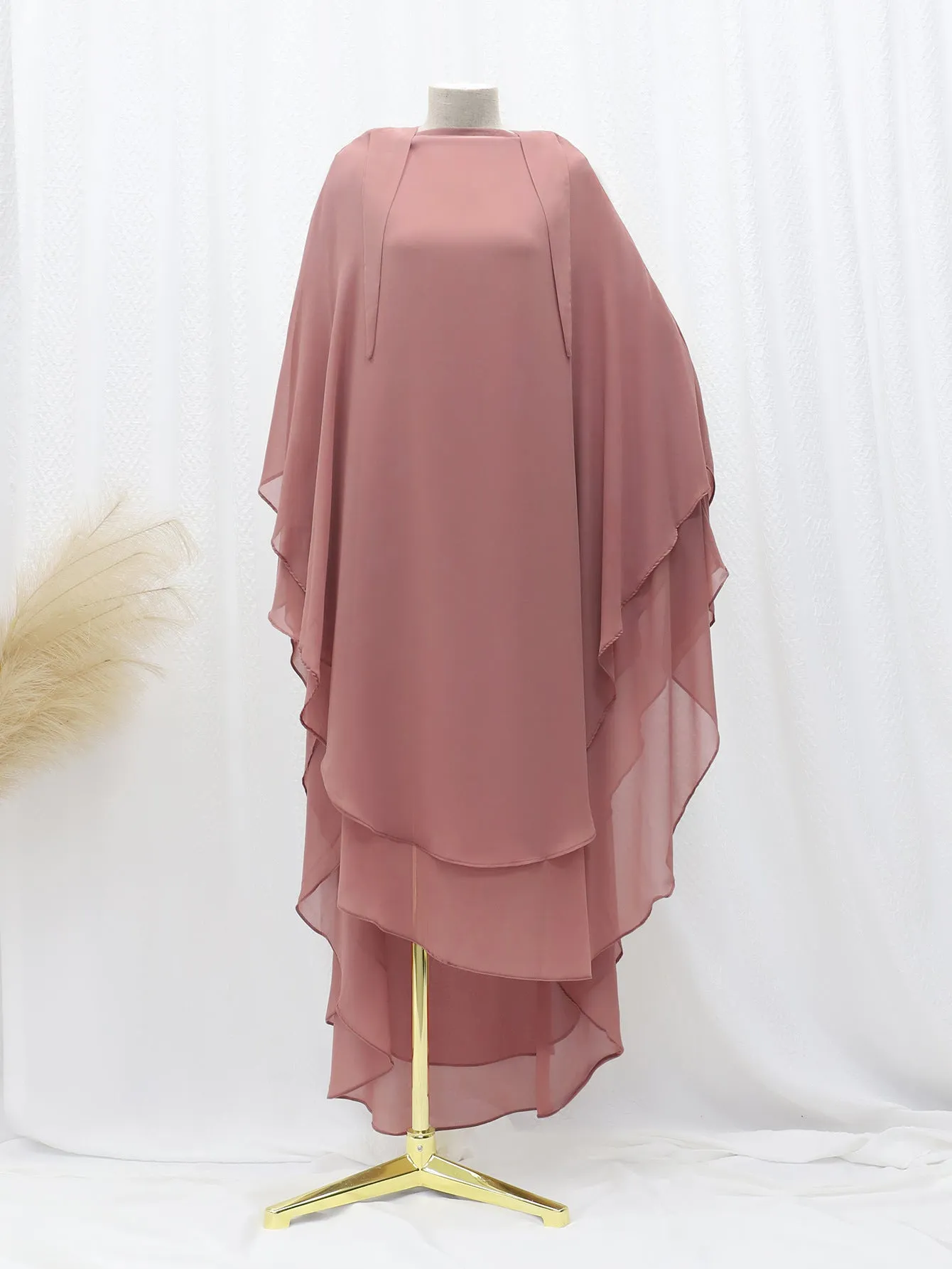 LN1027  Amazon solid color double-layer chiffon large swing headscarf solid color large headscarf