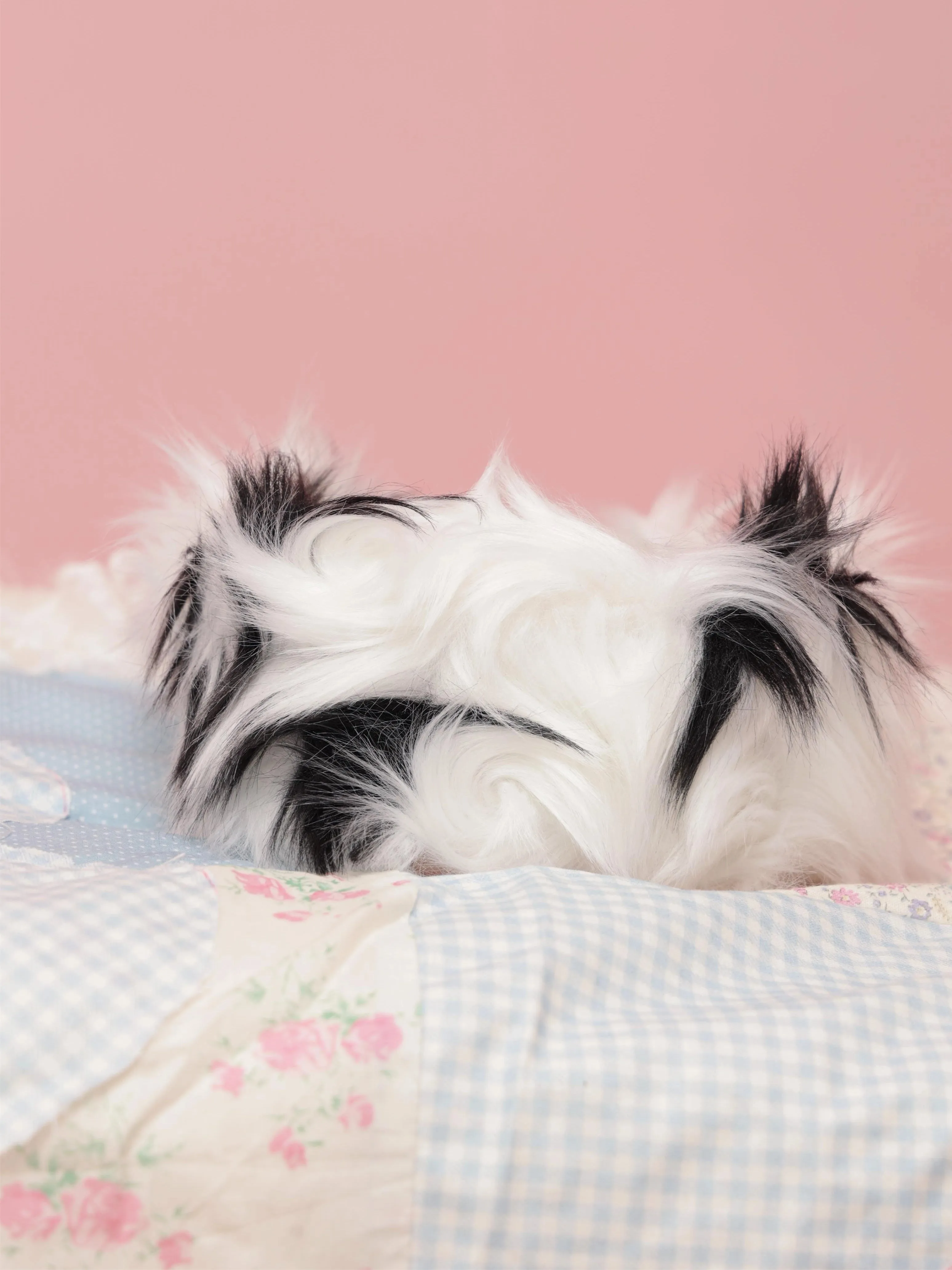 Retro Versatile Black and White Color Blocking Plush Hairband【s0000004286】