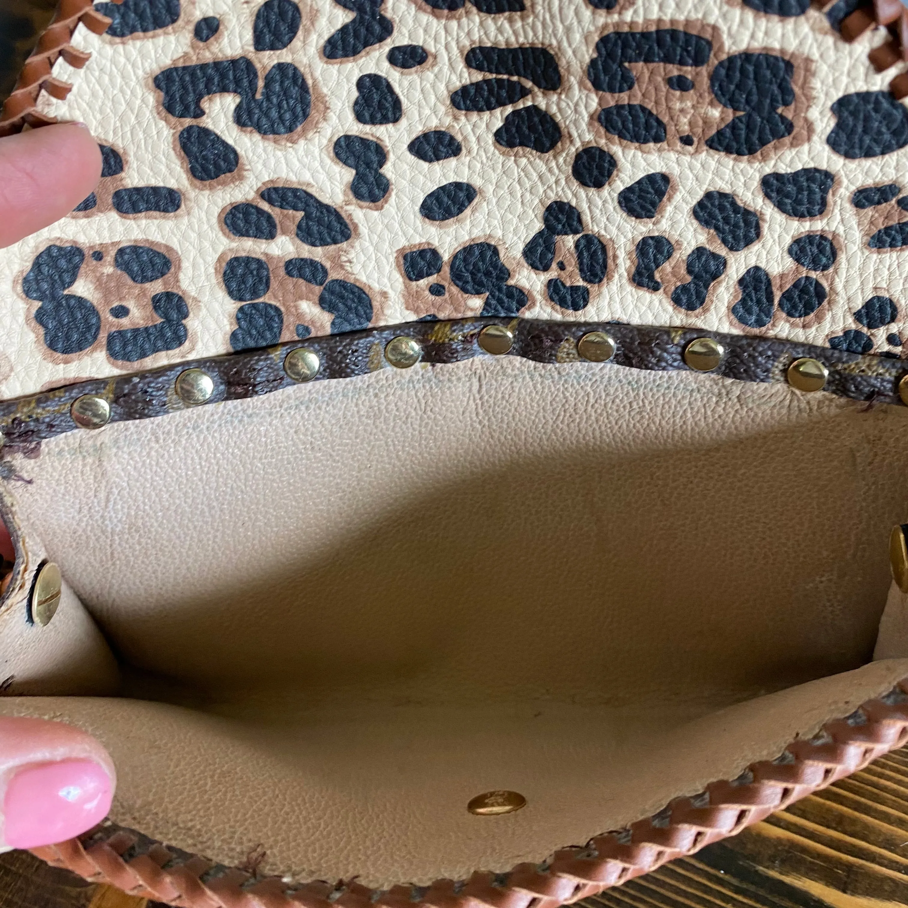 Vintage Whiskey Leather Crossbody Bag - The Junco Monogram