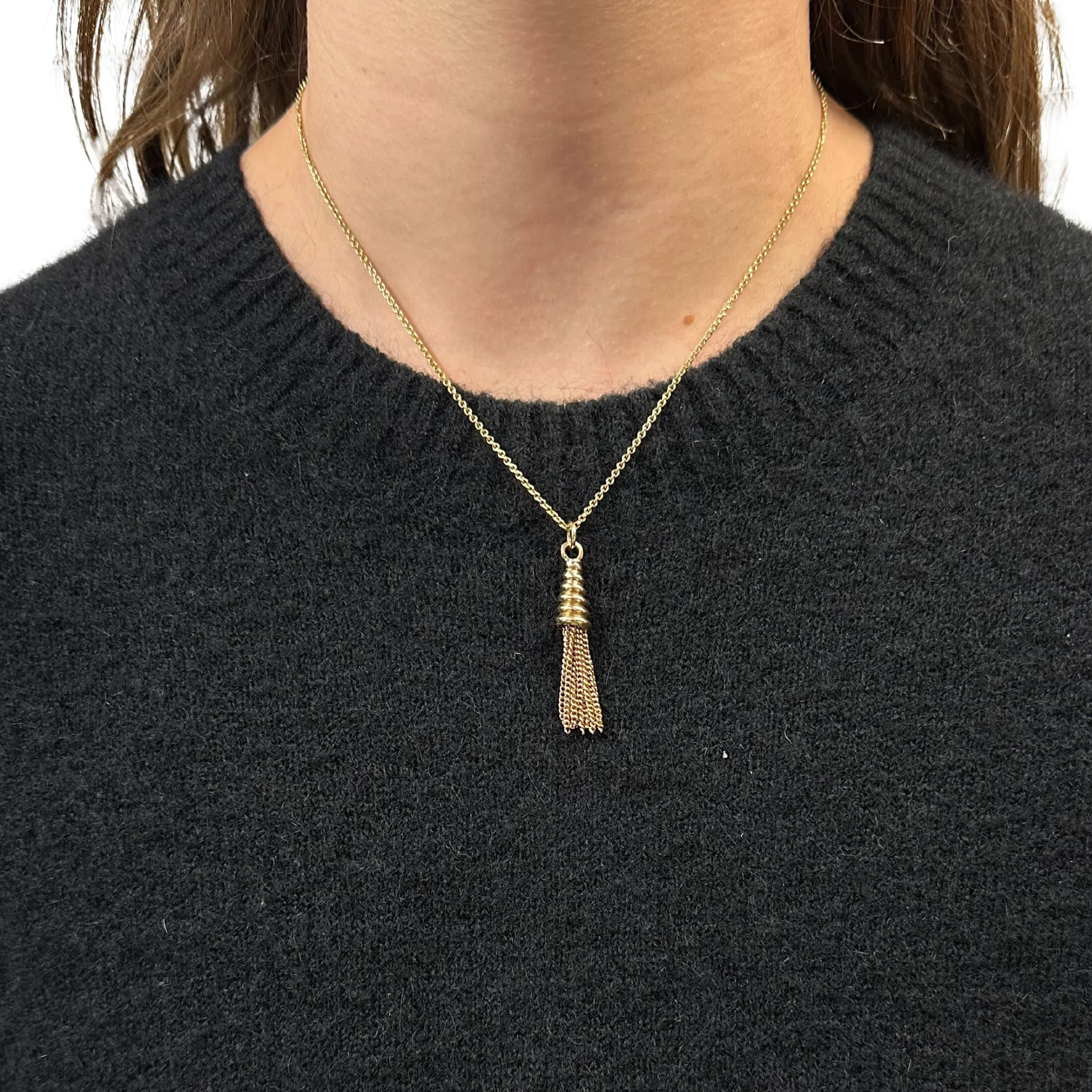Vintage 14K Yellow Gold Tassel Fob Pendant