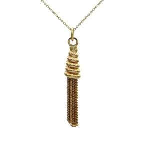 Vintage 14K Yellow Gold Tassel Fob Pendant