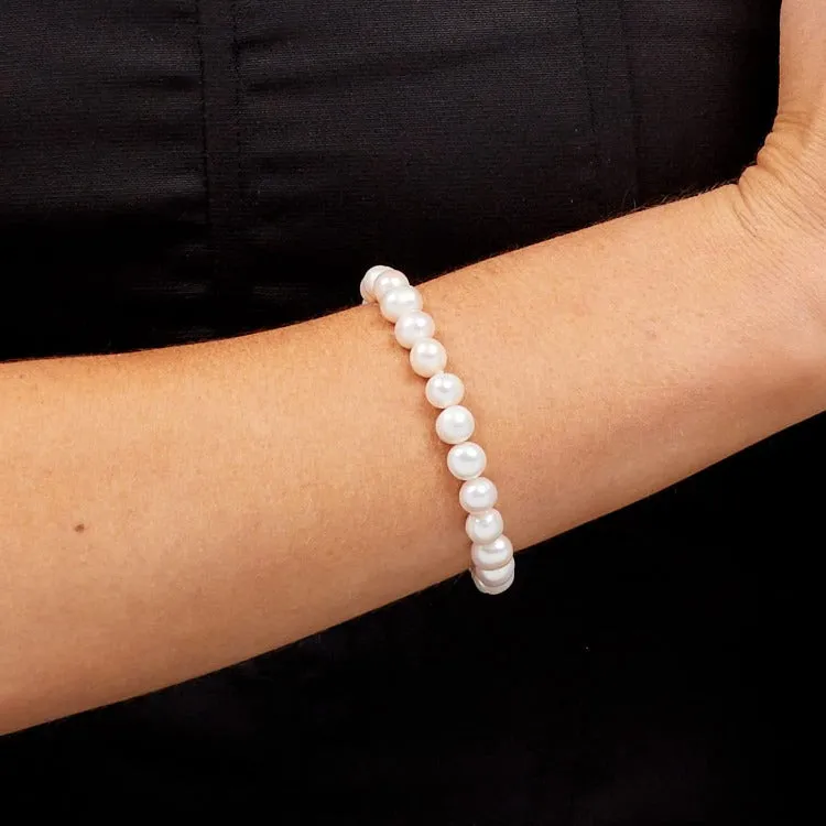 Women's Pearl Bracelet | 7mm White Freshwater Bracelet For Women and Girls
